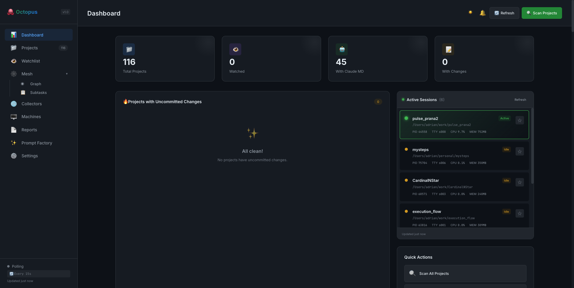 Octopus Dashboard